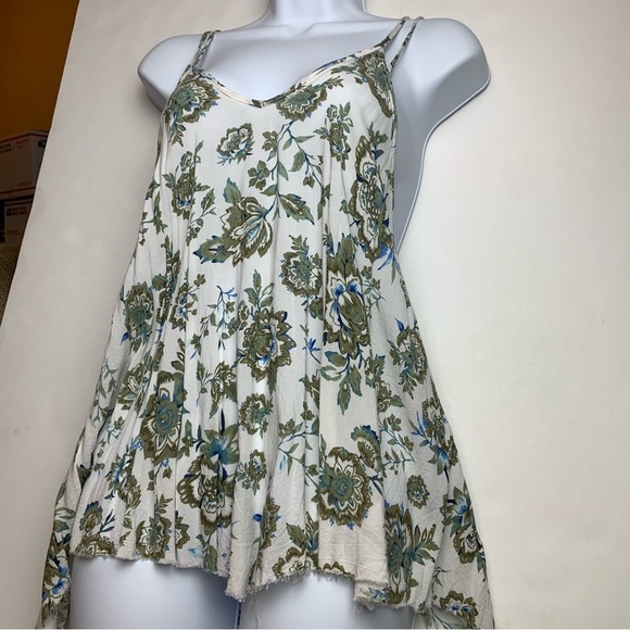 AEO 'Don't Ask Why' Green White Floral Spaghetti String Tank Top - OS - Picture 4 of 16